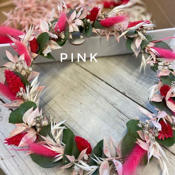 DIY Box Trockenblumenkranz pink Bild 1
